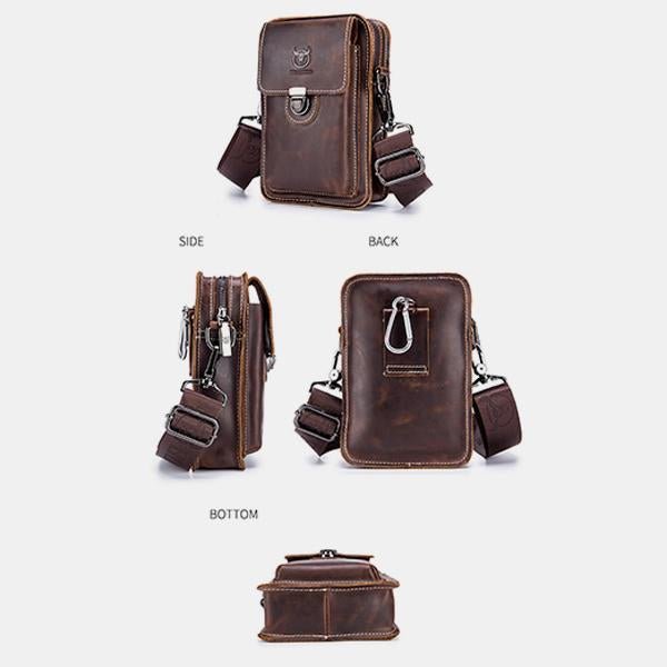 Genuine Leather Multifunctional Waist & Messenger Bag for Men – Versatile Crossbody & Shoulder Bag