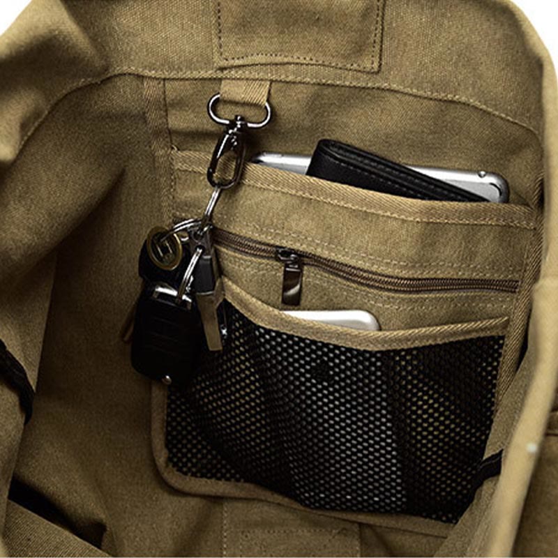 Men’s Large Capacity Canvas Backpack for Sports & Travel
