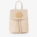 Women’s Straw Backpack – Summer Beach Woven Drawstring Handbag