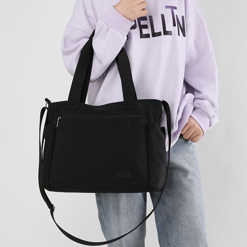 Minimalistic Nylon Tote Bag for Women – Large Handbag for School & Fitness