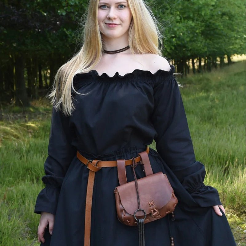Medieval Leather Bag Pouch – Portable Coin Purse Belt Holster Waist Bag