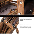 Men’s Genuine Leather RFID Wallet – Multi - Card & Coin Pockets, Zipper & Buckle Closure