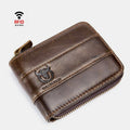RFID antimagnetic vintage genuine leather wallet