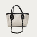 Crossbody Canvas Tote for Women – Chain Strap Bucket Bag