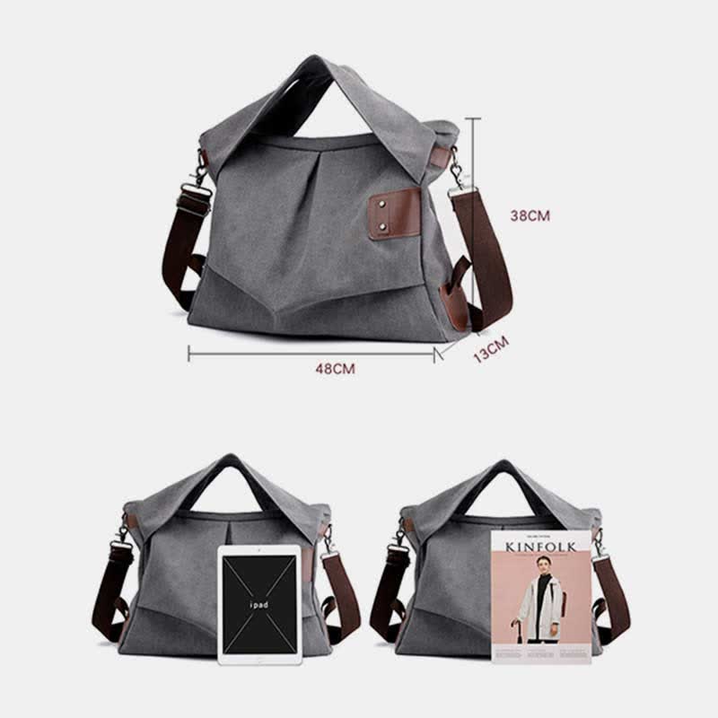 Large Capacity Canvas Handbag for Women – Crossbody Tote & Hobo Bag