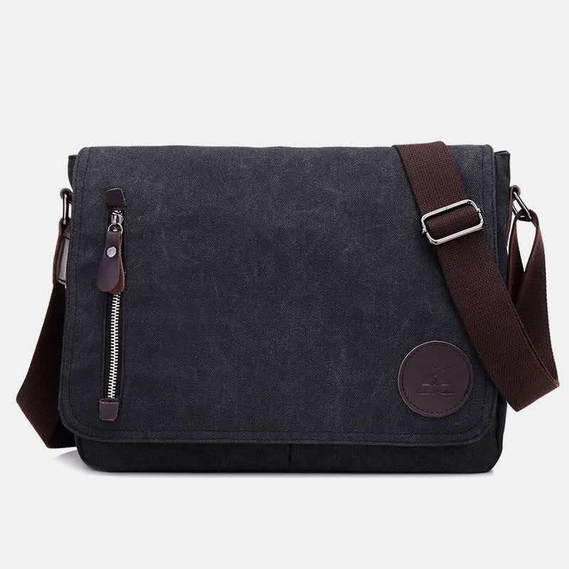 Canvas Messenger Bag for Men Travel Satchel Water Resistant Crossbody Bag
