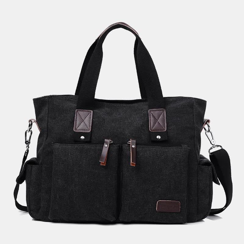 Casual Canvas Laptop Tote Bag for Men & Women – Work Handbag with Adjustable Strap