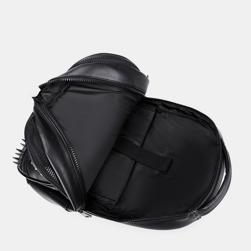 3D skull punk rivet leather backpack