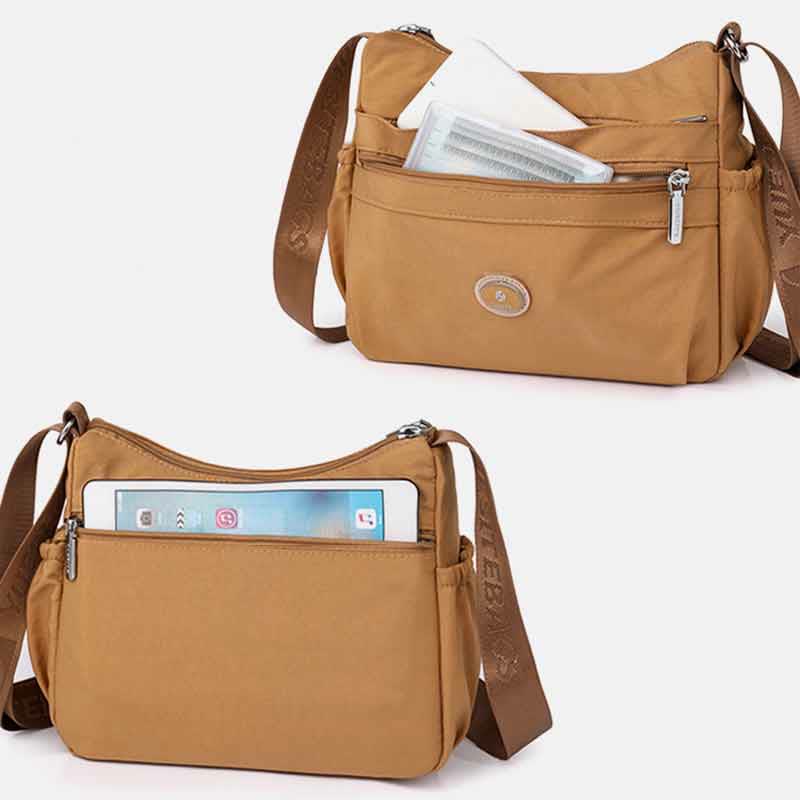 Multiple Color Crossbody Purse for Women - Large Nylon Commuter Bag