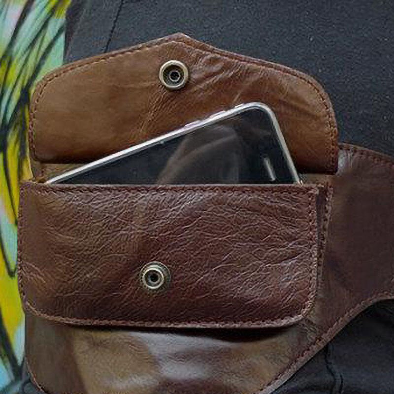 Medieval Unisex Boho Leather Utility Belt Bag - Waist Bag & Phone Pouch