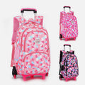Girls colorful rolling school backpack