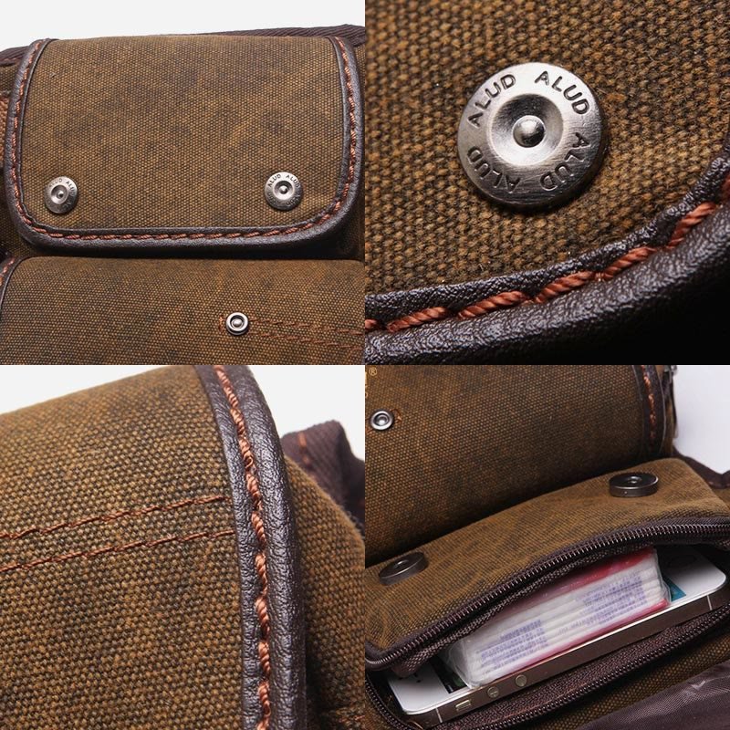 Men’s Retro Canvas Leg Bag – Outdoor Sports Crossbody with Adjustable Strap
