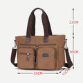 Multi - Pocket Canvas Tote Handbag for Women & Men – Retro Laptop Bag with Adjustable Straps
