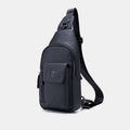 Genuine Leather Sling Chest Bag with Earphone Hole – Stylish & Practical Crossbody Shoulder Bag