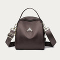 Charcoal gray wide-strap nylon crossbody bag for women