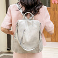 Women’s Leather Convertible Backpack Purse – Anti - Theft Travel Daypack & Shoulder Bag