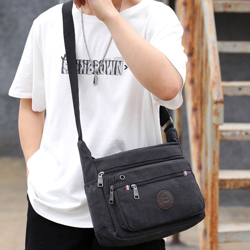 Vintage Canvas Messenger Bag – Large Capacity Shoulder Bag for Daily Use