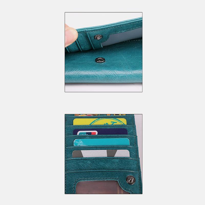 Genuine Leather RFID Vintage Wallet for Women