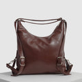 2 - in - 1 Convertible Leather Tote Backpack – Retro Shoulder Bag & Travel Day Pack