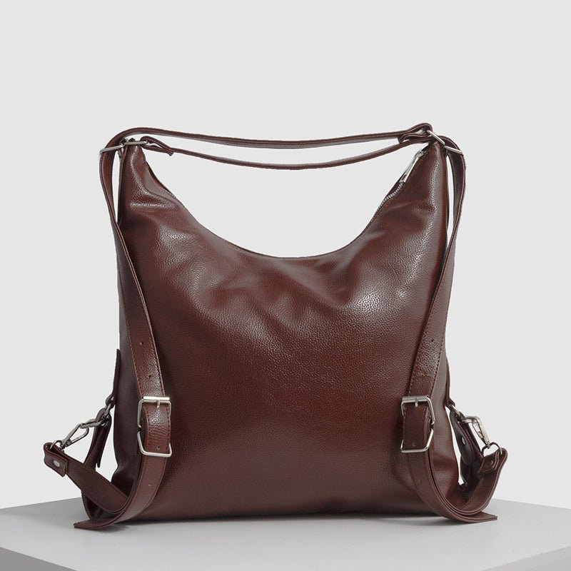 2 - in - 1 Convertible Leather Tote Backpack – Retro Shoulder Bag & Travel Day Pack