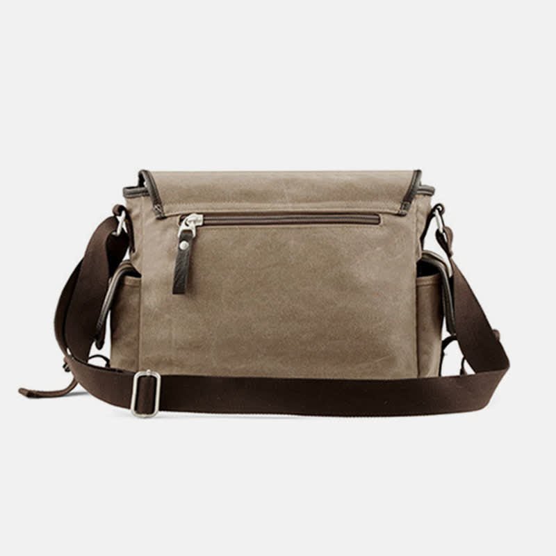 Canvas Messenger Bag for Men | Vintage Crossbody Laptop Briefcase