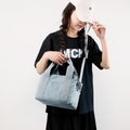 Solid Color Small Tote Triple Compartment Large Crossbody Canvas Purse
