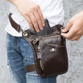 Genuine leather retro sport waist bag