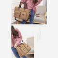 Multi - Pocket Canvas Tote Handbag for Women & Men – Retro Laptop Bag with Adjustable Straps