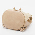 Women’s Straw Backpack – Summer Beach Woven Drawstring Handbag