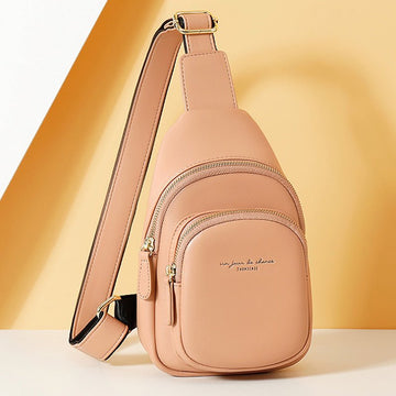 Women's small leather crossbody sling backpack
