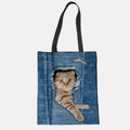 Unisex Cute Pets Print Tote Bag – Reusable Shopping Shoulder Bag for Daily Use