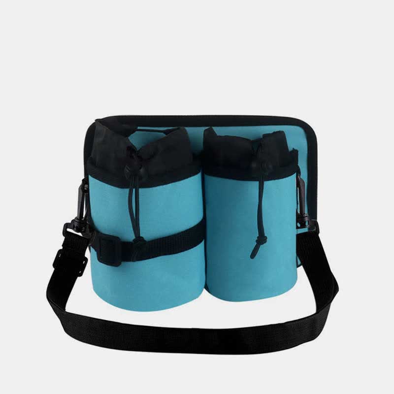 Portable Water Bottle Holder Pouch with 2 Bottle Pockets – Adjustable Carrier for Travel, Sports, and Daily Use