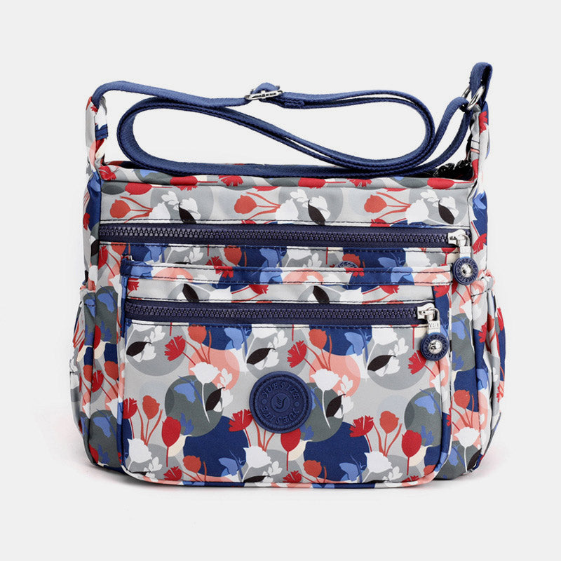 Women's large capacity waterproof floral crossbody bag