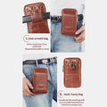 Genuine Leather Waist Bag – Multifunctional Messenger & Shoulder Bag for Men