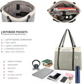Women Laptop Tote Bag for Work – Lightweight Splice Canvas 15.6 Inch Handbag Purse