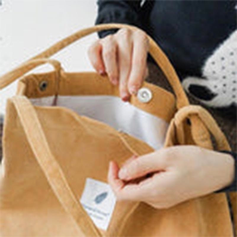 Women's large capacity corduroy tote bag