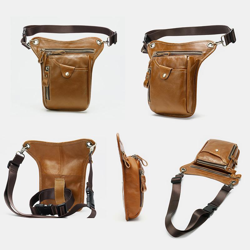 Genuine Leather Retro Sport Waist Bag – Classic Style Meets Practical Functionality