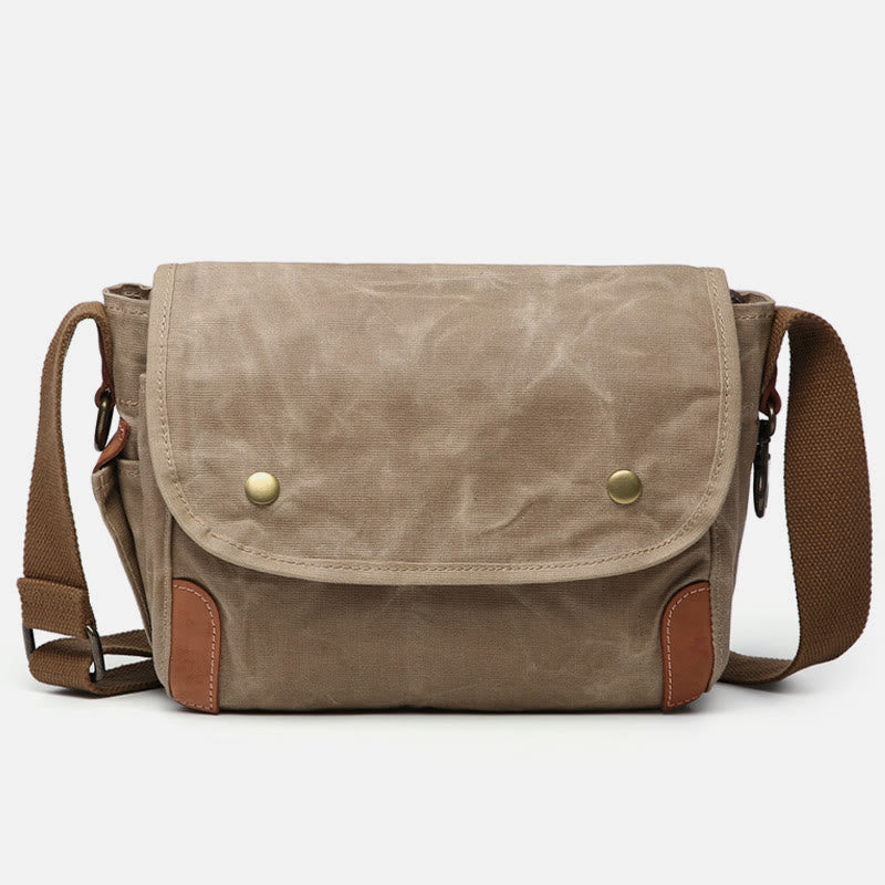 Men's retro waterproof canvas messenger bag