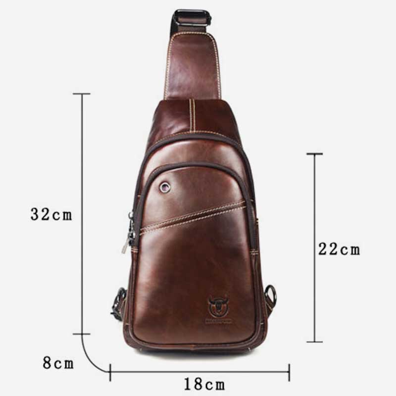Large Capacity Genuine Leather Sling Bag for Men – Versatile Crossbody Chest Bag