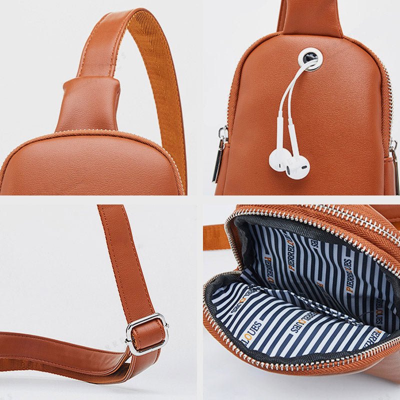 Lightweight Casual Sling Bag for Women – PU Leather Small Crossbody Backpack