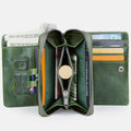 Genuine Leather Multifunctional Anti - theft Wallet for Women – RFID Protection, Card Slots & Zippered Coin Pocket