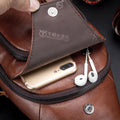 USB Charging Real Leather Sling Bag for Men – Crossbody Shoulder Bag with Adjustable Straps