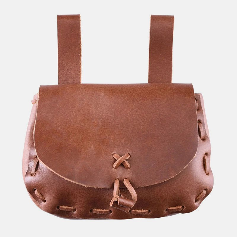 Medieval leather belt pouch coin purse