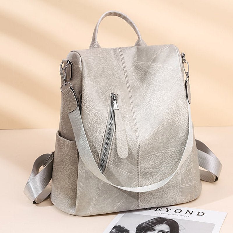 Women’s Leather Convertible Backpack Purse – Anti - Theft Travel Daypack & Shoulder Bag