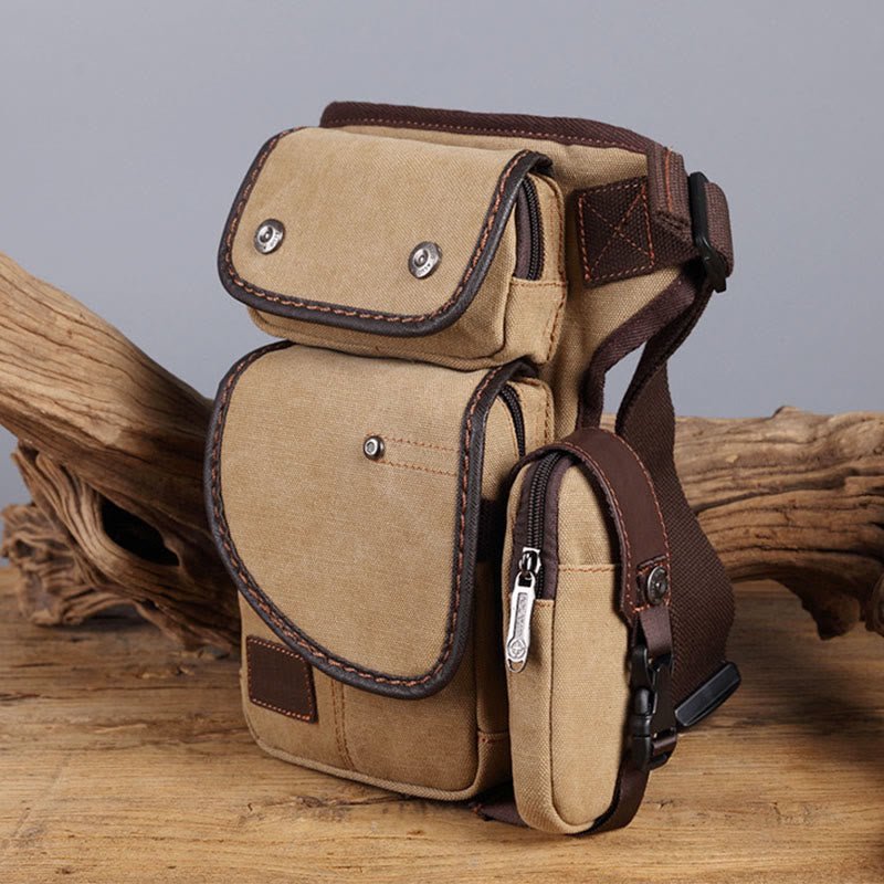 Durable Leg Bag for Men – Vertical Outdoor Sports Canvas Bag with Adjustable Strap