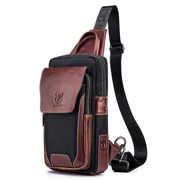 Men's genuine leather casual chest bag