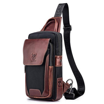 Men's genuine leather casual chest bag