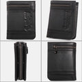 RFID Large Capacity Bifold Wallet for Men – Retro Genuine Leather with 20 Card Slots & Zipper Pockets