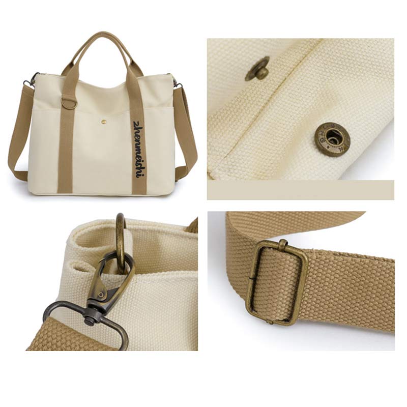 Reusable Water - Resistant Canvas Tote Bag – Versatile Crossbody Shoulder Bag