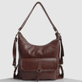 2-in-1 convertible leather tote backpack
